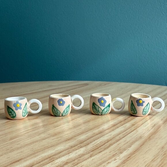 Vintage Miniature Tea Set Garden Pink Floral Bee Midwest Imports of Canon Falls - Picture 10 of 16